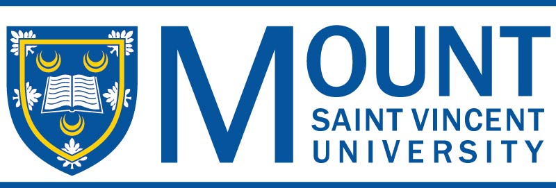 The Mount Saint Vincent University (MSVU) Logo, featuring the words "Mount Saint Vincent University" and the crest
