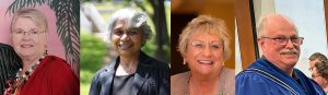 Dr Margaret Bateman Ellison, Dr Mallika Das, Wendy Doyle, and Dr Robert Farmer professors Emerita/Emeritus Business Administration and Tourism and Hospitality Management Department MSVU.