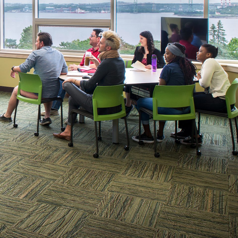 Business and Tourism students in a classroom in McCain Centre