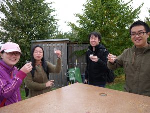 Sustainable business tour. People tasting wine. 2016