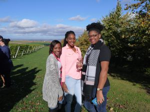 sustainable business tour 2017. People standing in a vineyard. 