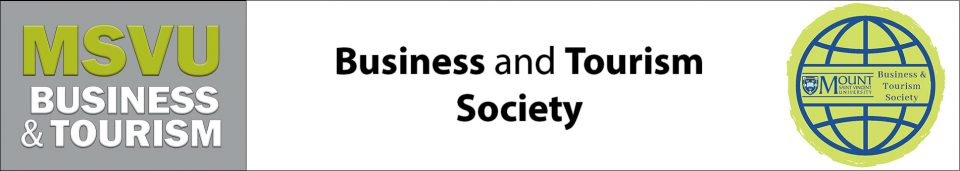Mount Business and Tourism logo on left with words Business and Tourism Society in the middle and the Business and Tourism Society logo on the right.