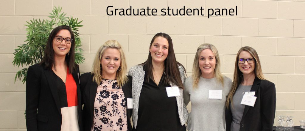 Business and Tourism Graduates who sat on a panel session for the 45th annual Learners and Leaders conference in 2019. 