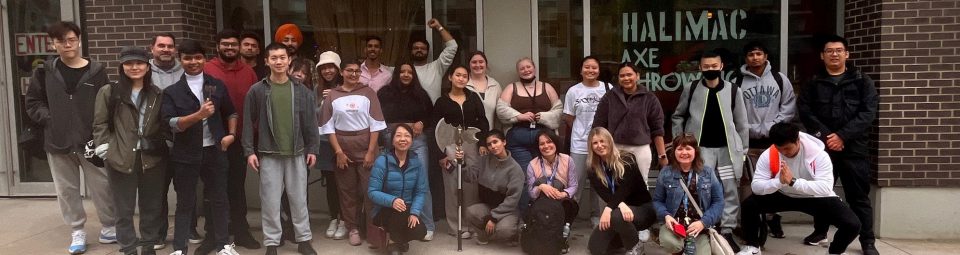 MSVU Business and Tourism students Group photo at HaliMac during the local entrepreneurial cultural tour fall 2022