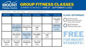 MFC Group Fitness Class Scheduloe