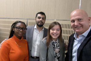 Three students, one faculty member Jeff McKinnon, at Mayor Mike Savage's Luncheon 2019