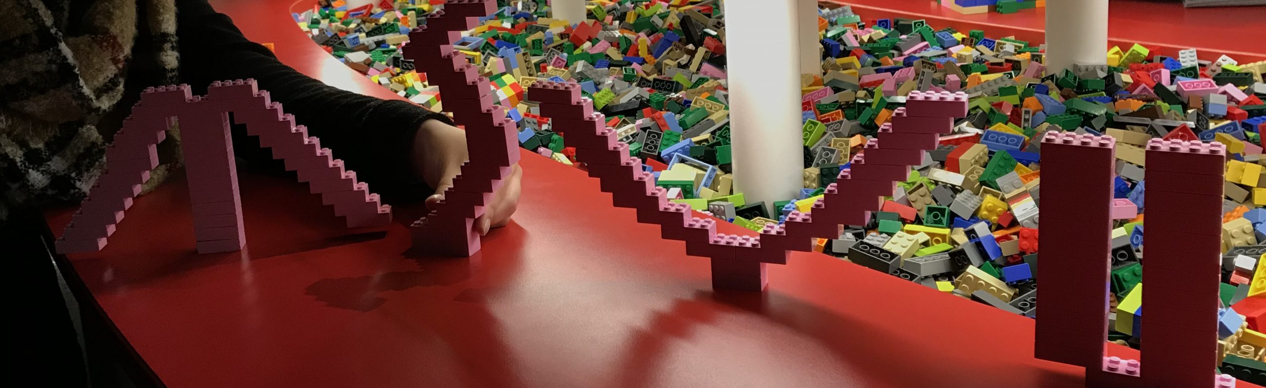 Lego made into the initials M S V U by students during their 2018 local entrepreneur and cultural tourism tour at the Discovery Centre