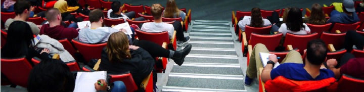 Students sitting in Auditorium for Career week