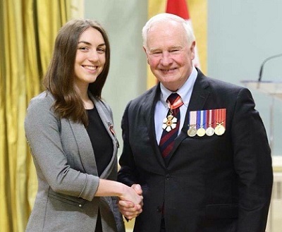 Emily Albert with the Governor General