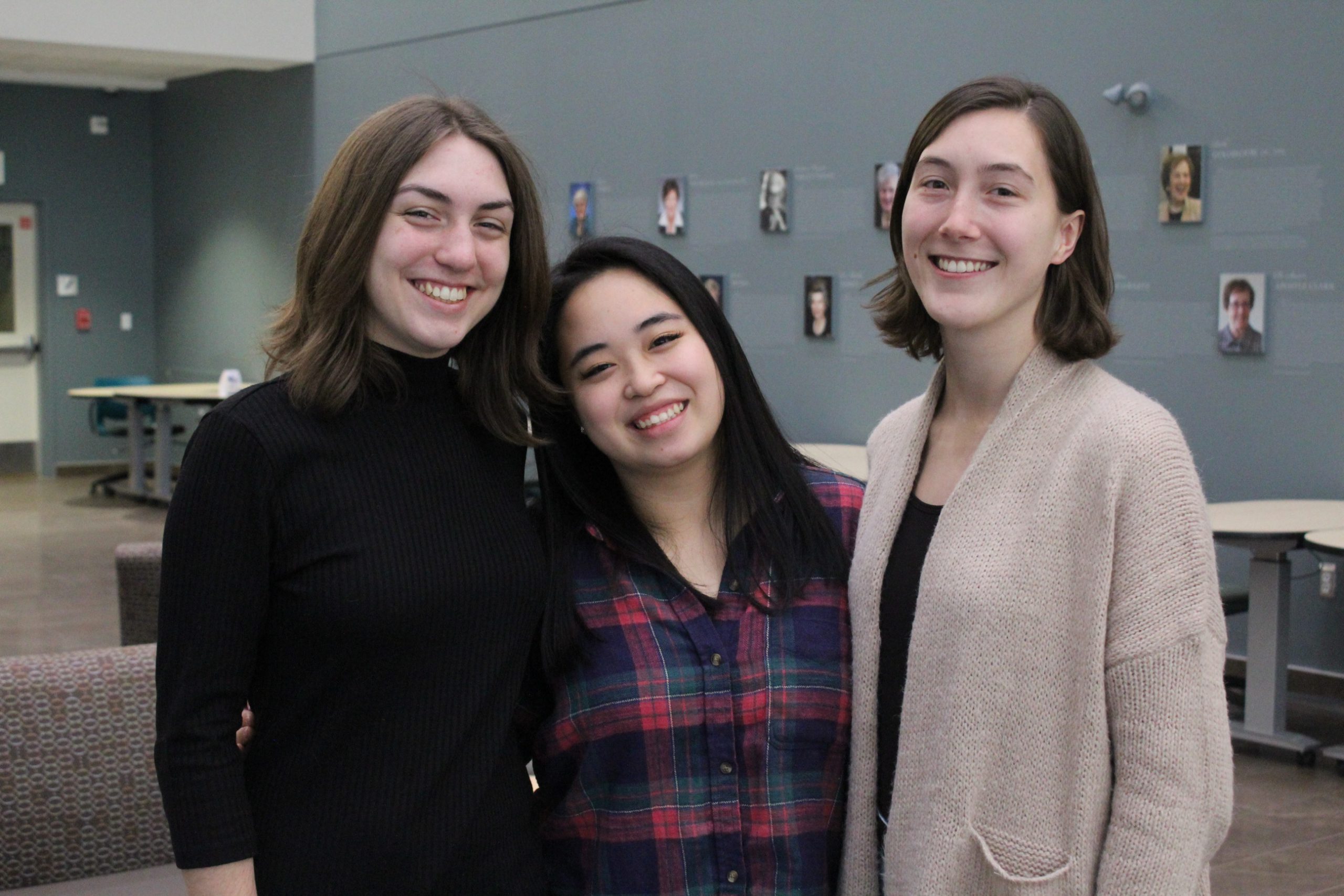 Emily Albert (on the left), Molly Murray, and Madyn Bourque