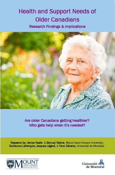 Front page. Health and support needs of older Canadians