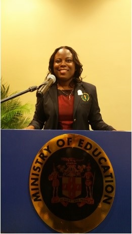 Kandi-lee at the Jamaica's Ministry of Education meeting