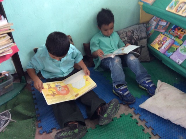 Two boys reading