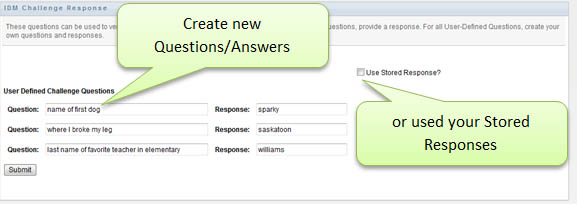 stored responses