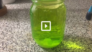 bottle of green liquid