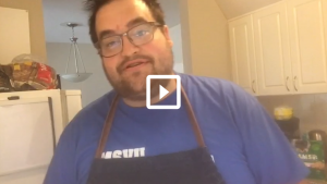 man wearing an apron