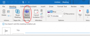 Setting up a Teams Meeting