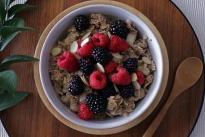 Bowl of oatmeal with berries