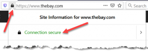 The Bay Website SSL Lock