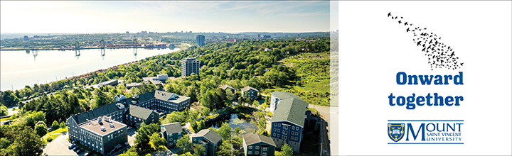 Campus photo with 'Onward together' text