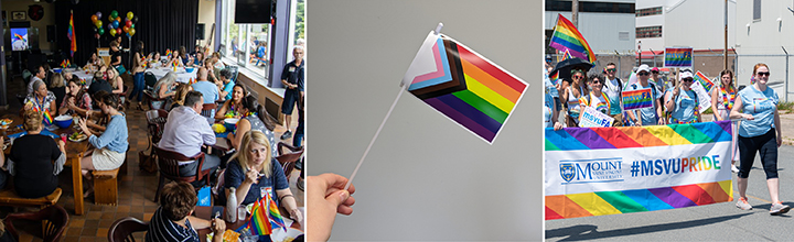 Various images of Pride advocacy at MSVU