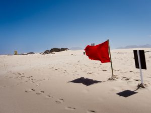Red Flag on a Beach