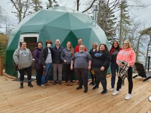 Tourism Students outside of a tent