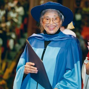 Rosa Parks receiving her honorary degree from MSVU.