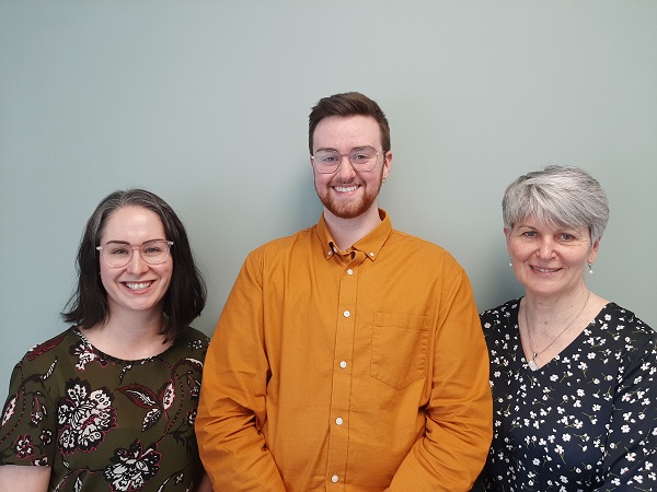 MSVU Alumni Sacha Nadeau, Marco Redden, and Linda Bird