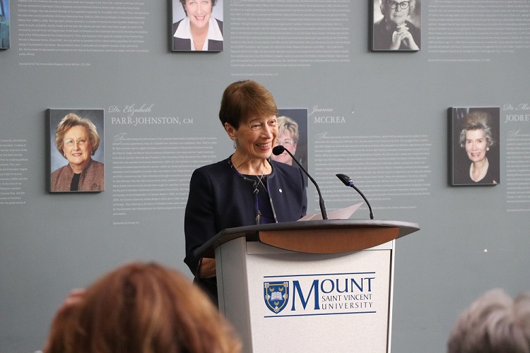 Ramona Lumpkin speaking at the Women's Wall Of Honour event