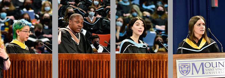 Jasmine Tang, Bachelor of Science with a Combined Major in Biology and Psychology, D’Vaughn Rolle-Johnson, Bachelor of Business Administration, Brooke Van Tassel, Bachelor of Education (Secondary Education), Grace Anderson, Bachelor of Science in Applied Human Nutrition (Integrated Internship Education),