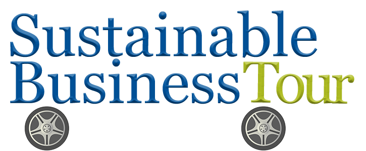 Sustainable business tour logo. This is a button that connects to the webpage with information.