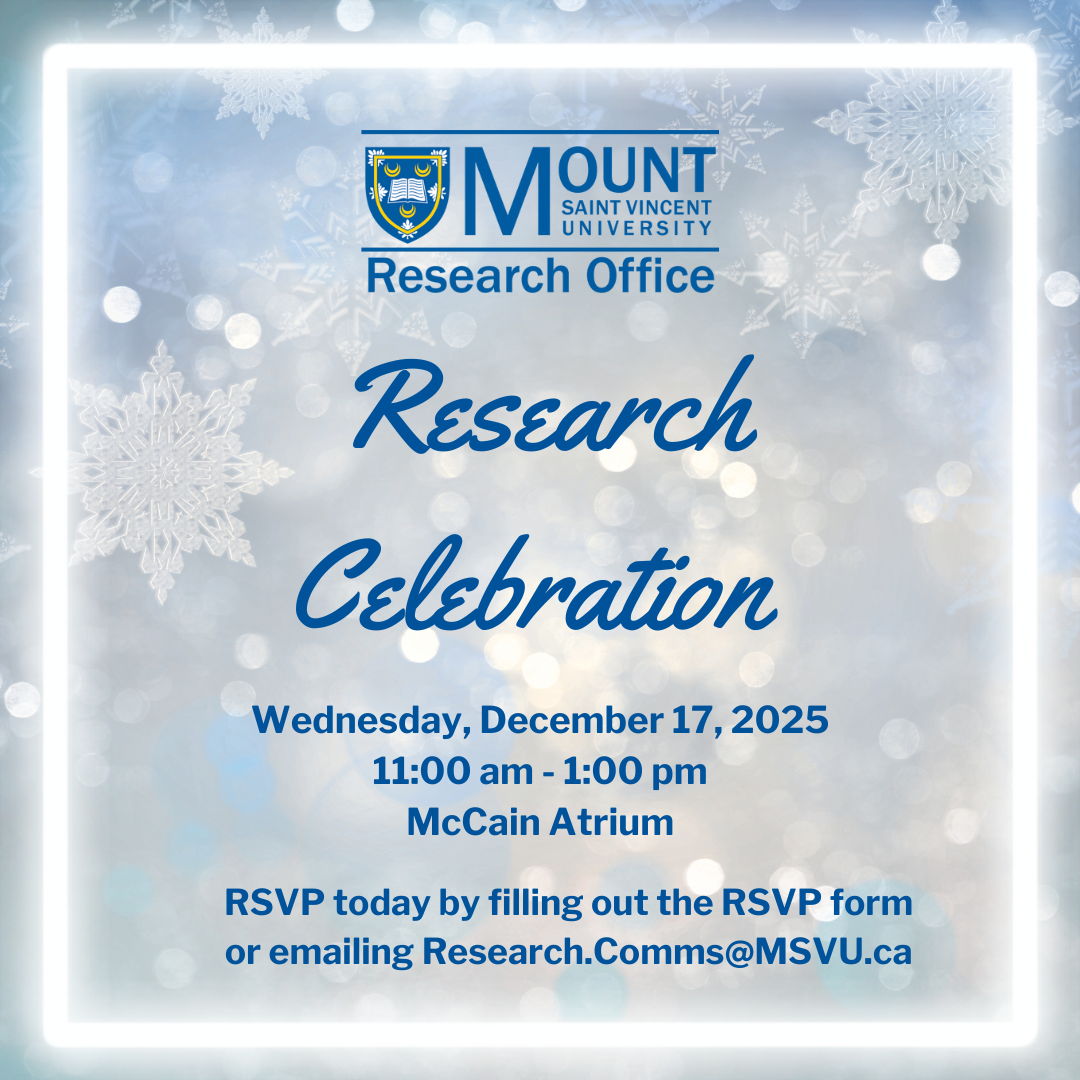 White snowflakes in the background with Navy Blue text