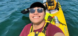 Tien Pham, BPR student kayaking