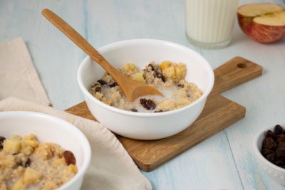 Two bowls of Apple Cinnamon Breakfast Quinoa