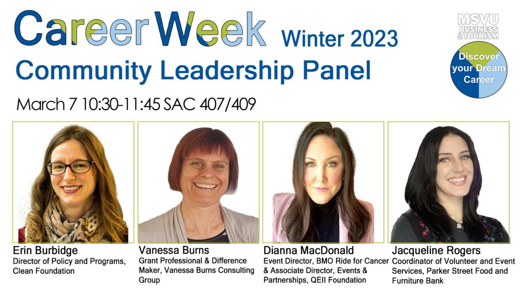 All four business and tourism career week community leadership panelists together