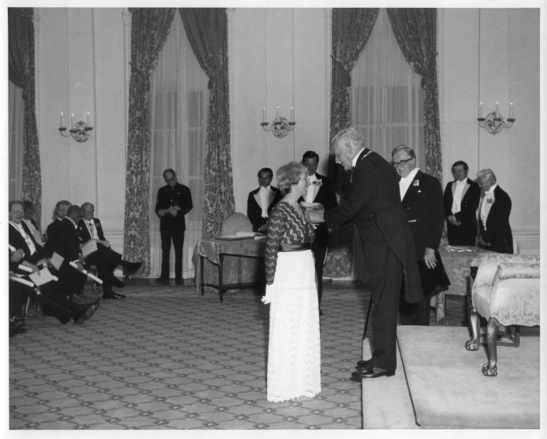 Sister Catherine Wallace receiving the Order of Canada in 1972. Credit: Dalhousie Archives