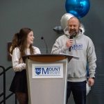 Emcees Cheyenne Hardy (4th year student in Child & Youth Study) and Dr. Derek Fisher (Department Chair and Professor of Psychology)