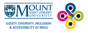 The Equity, Diversity, Inclusion and Accessibility (EDIA) logo with the MSVU logo beside it