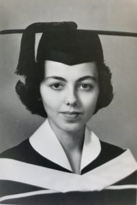 Janet (Pottie) Murray in her 1956 graduation attire