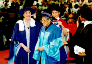 Rosa Parks crossing the MSVU Stage at Convocation