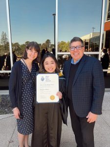 Molly Murray, standing beside Parents Patricia Monaghan and Brian Murray