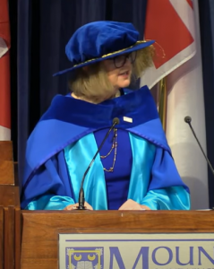 Senator Jane Cordy speaking at the Fall 2023 Convocation