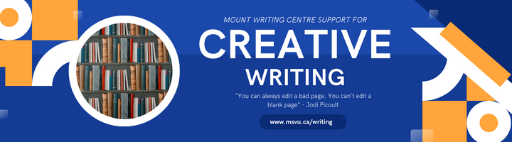 Mount Writing Support for Creative Writing. Quote: "You can always edit a bad page. You can't edit a blank page" - Jodi Picoult