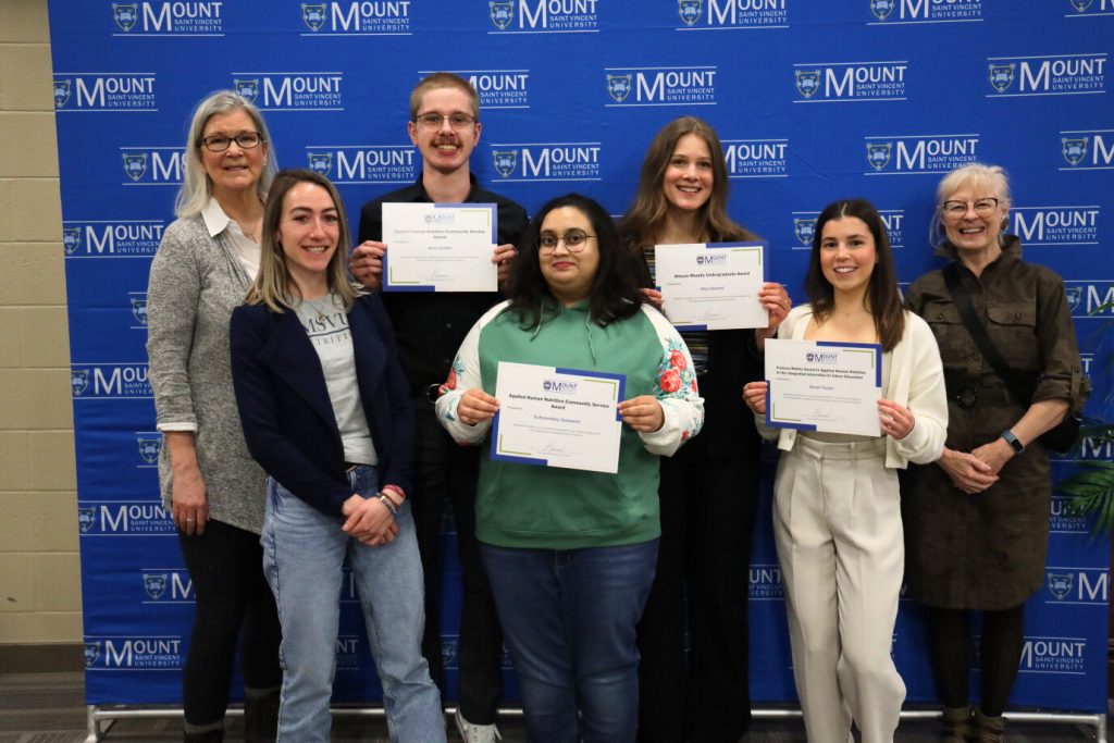 The winners from the Applied Human Nutrition Awards: Aliya Seward, Suhnandany Goswami, Koen Schlief, and Sarah Tucker