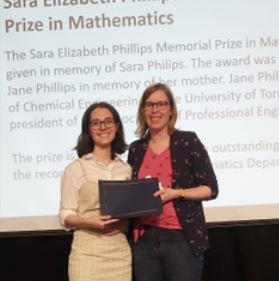 Melanie Gauthier, winner of the Sara Elizabeth Phillips Memorial Prize in Mathematics.