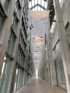 the Indigenous art exhibit on the ceiling at the National Gallery of Canada