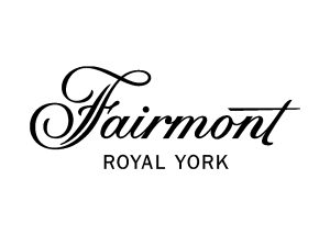 Fairmount logo. Has the word Fairmont in black above Royal York, also in black. The Fairmont Hotels & Resorts logo represents a blend of timeless,, high-calibre luxury and historic grandeur, often incorporating a "stamp" of the letter "F" as a modern, versatile, and impactful, visual abbreviation. It symbolizes a, rich legacy of hosting, royal and, iconic, gatherings, while embracing a "Gold," standard of,, exclusive, and, personalized, service.