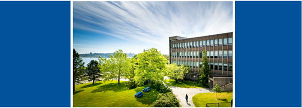 An overhead view of the Seton Academic Centre, looking at it from the side 