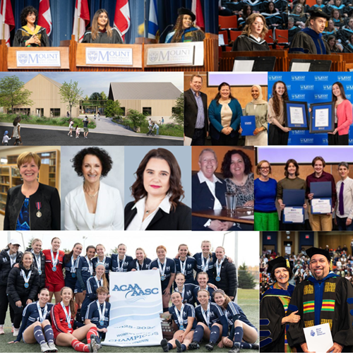 A collage featuring the photos that were used for the top 10 news stories of 2025, featuring several faculty, staff, students, and the new Child Study Centre